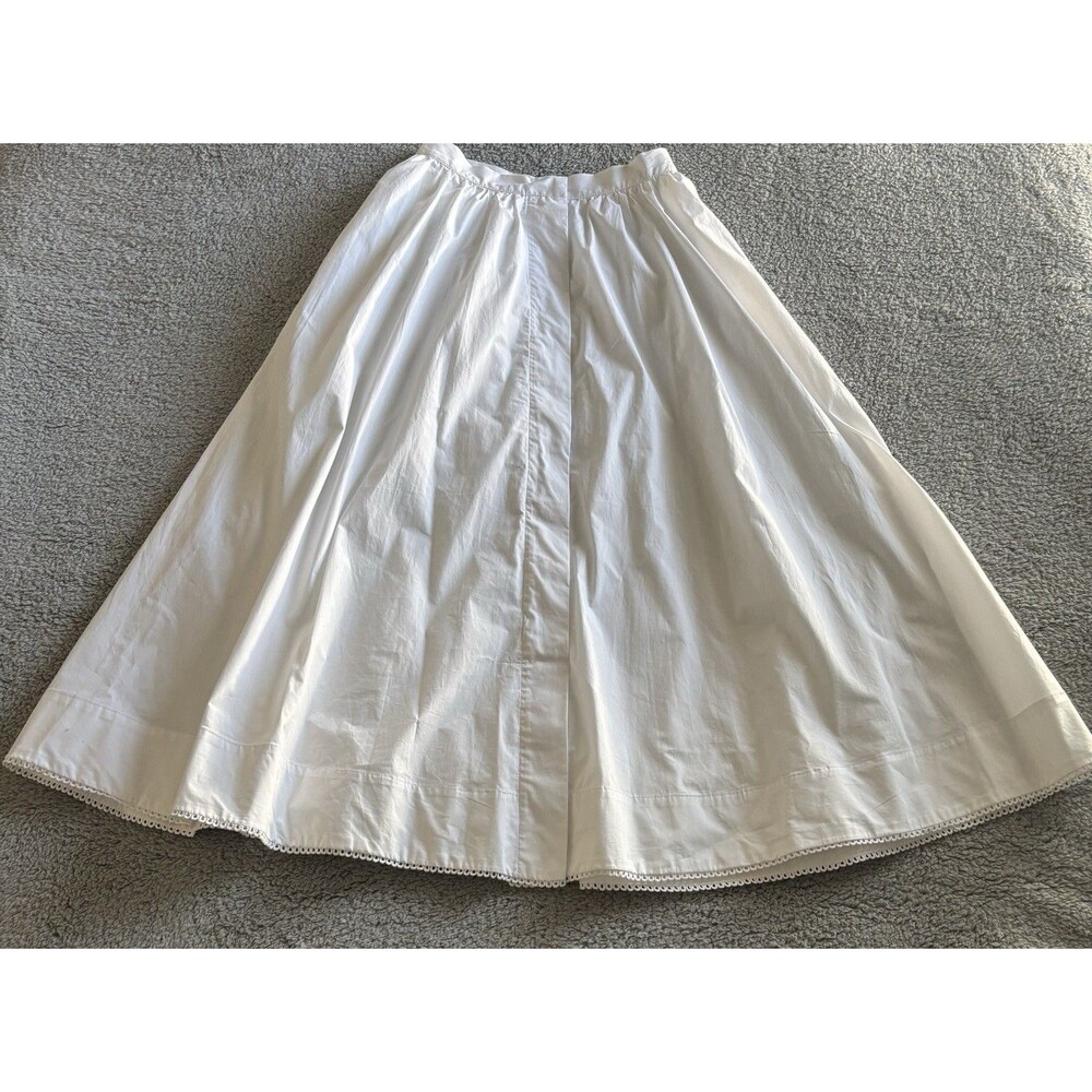 Zara 100% Cotton Poplin Midi Skirt Sz XS White - Picture 1 of 11